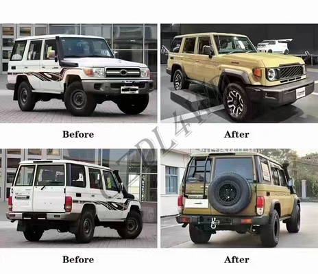 Car Upgrade Body Kit For Land Cruiser 70 Series LC76 FJ76 1984-2023 Upgrade To 2024