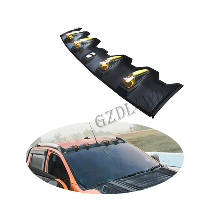 Auto ABS Material LED Front Roof Spoiler For Toyota Hilux Revo 2015-2016