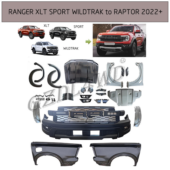 Purple Horn Conversion Upgrade Body Kit For Ranger 2022 XLT Sport Wildtrak Upgrade To Raptor 1/1